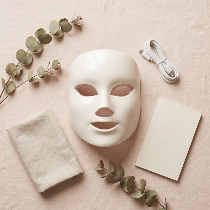 What's in the box: Rubralight LED mask, USB charging cable, user guide and linen pouch