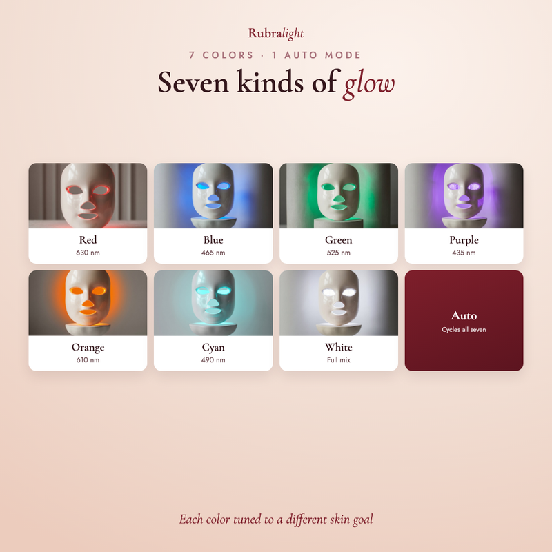 Seven kinds of glow - 7 LED colors plus auto mode